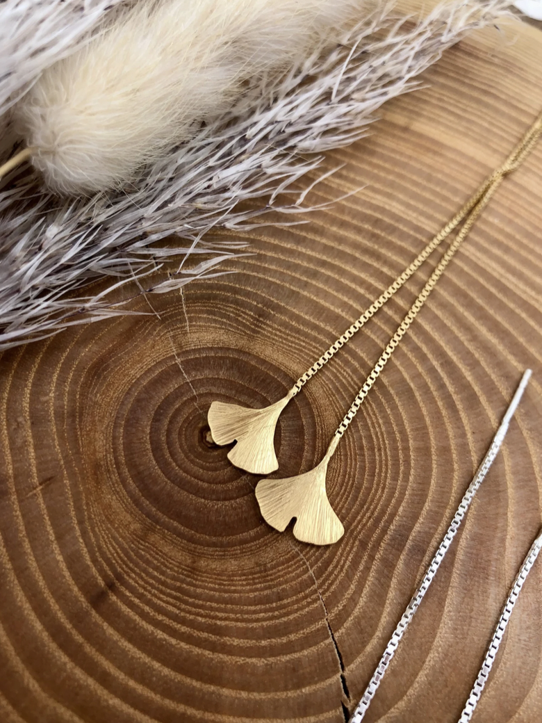 Ohrhaken silber - Gingko – Bild 6