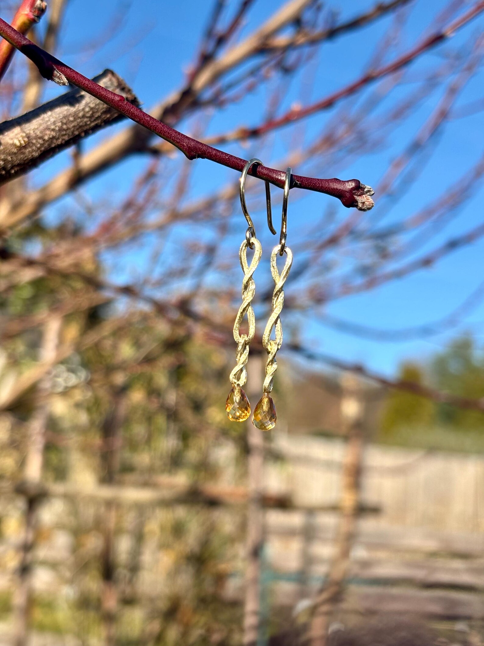 Ohrhaken gelbgold - Citrin