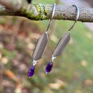 Ohrhaken silber - lila Amethyst