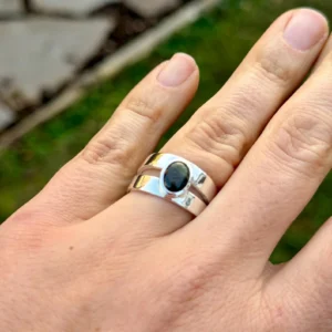 Ring silber - Sternsaphir Größe 58